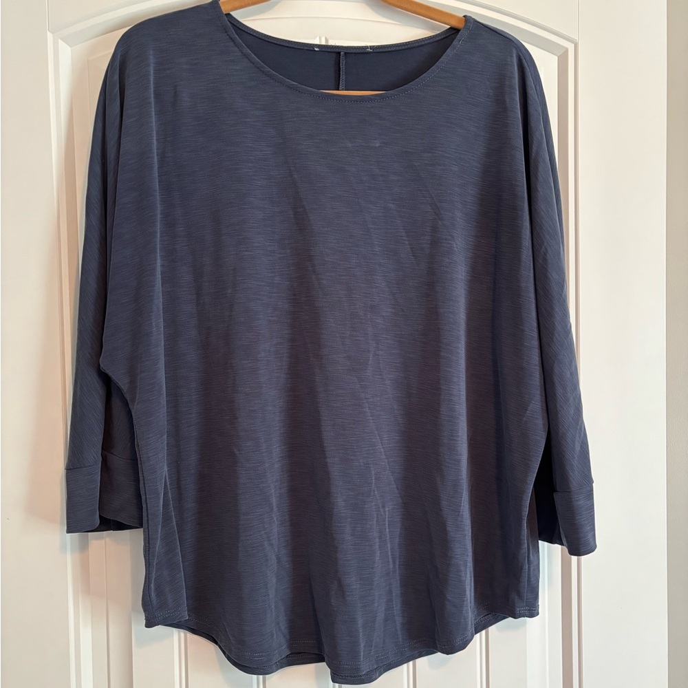 Green Envelope 3/4 Length Sleeve Jersey Blouse Top - Women's XL